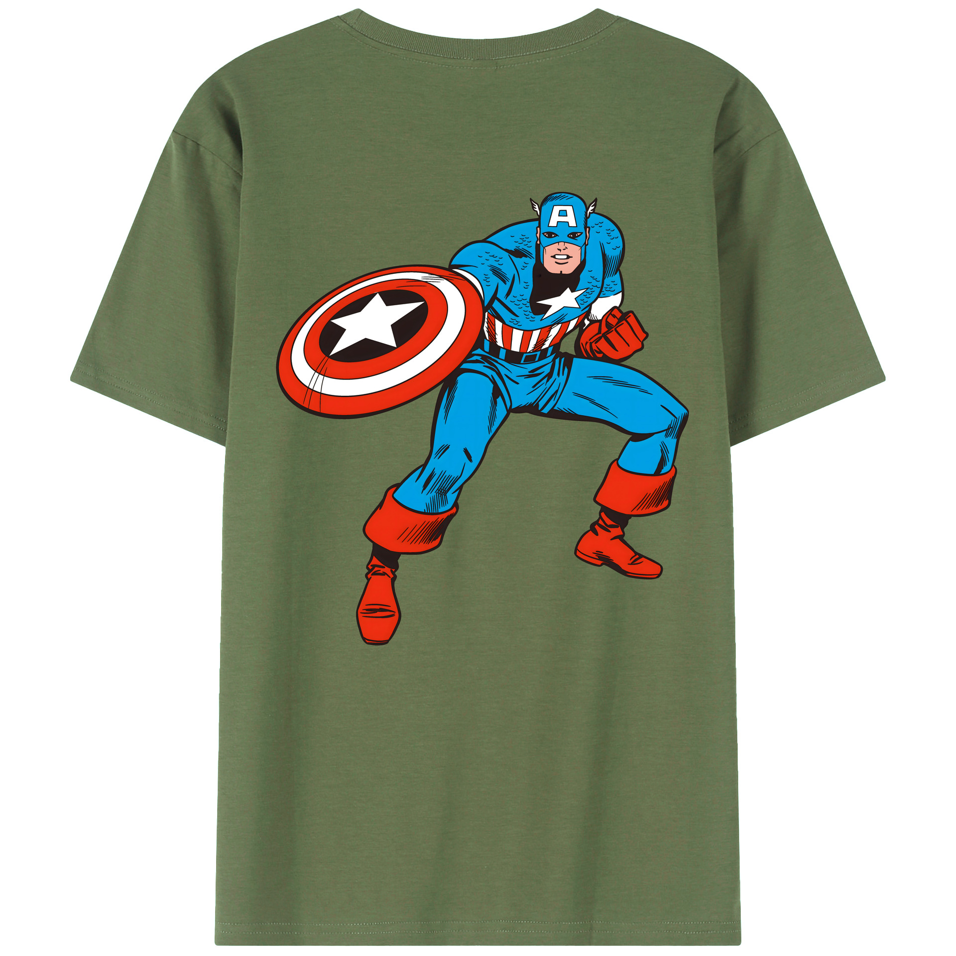 （画像用） アベンジャーズ The Avengers 綿100％ メンズ半袖Tシャツ（バックプリント） 通気性